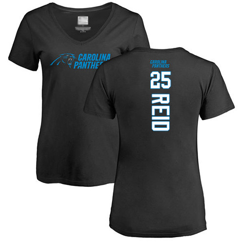 Carolina Panthers Black Women Eric Reid Backer NFL Football #25 T Shirt->women nfl jersey->Women Jersey